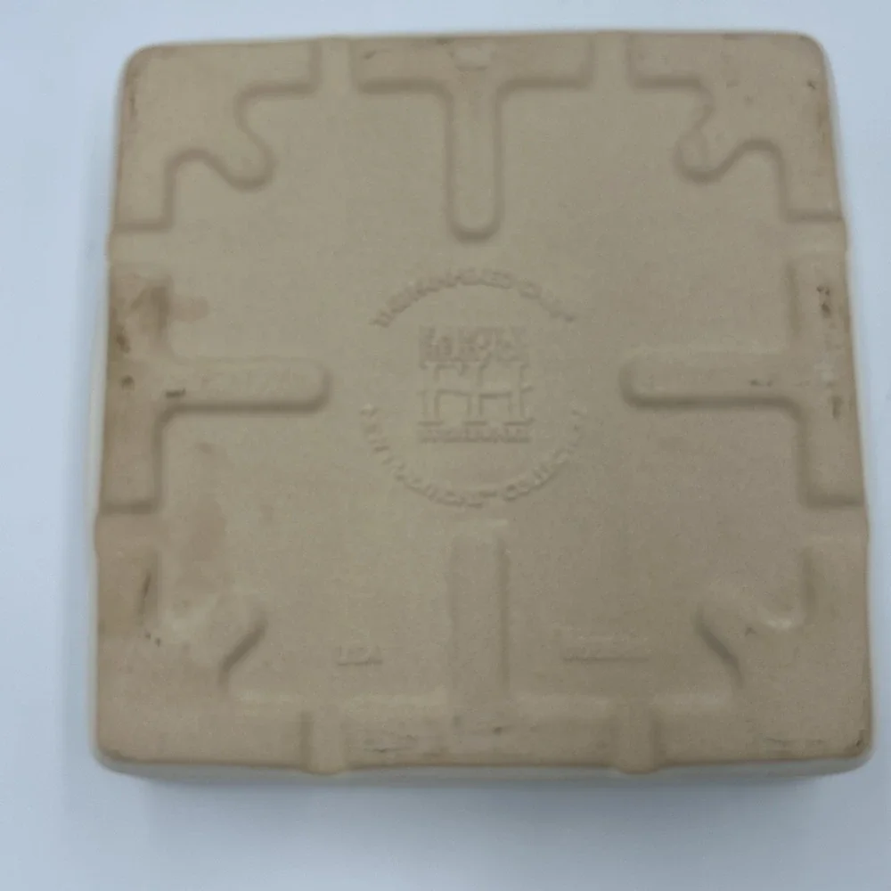 THE PAMPERED CHEF Family Heritage Stoneware New Traditions Square Baker 9x9 EUC